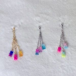 Gummy Bear Keychain Set – 3 Pack Cute Kawaii Bag Charms | Colorful Accessories G